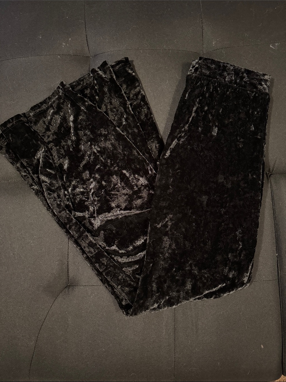 Killstar Black Crushed Velvet Bell Bottom Pants